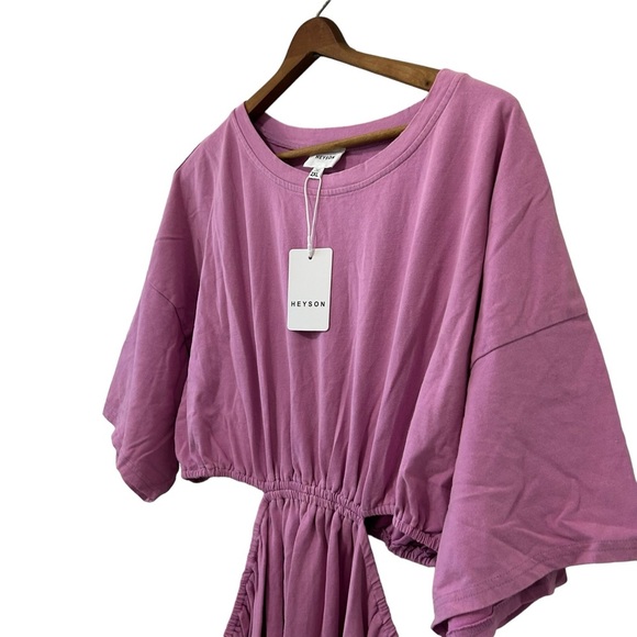 HEYSON Summer Field Full Size Cutout T-Shirt Dress in Carnation Pink 2XL - Picture 7 of 15